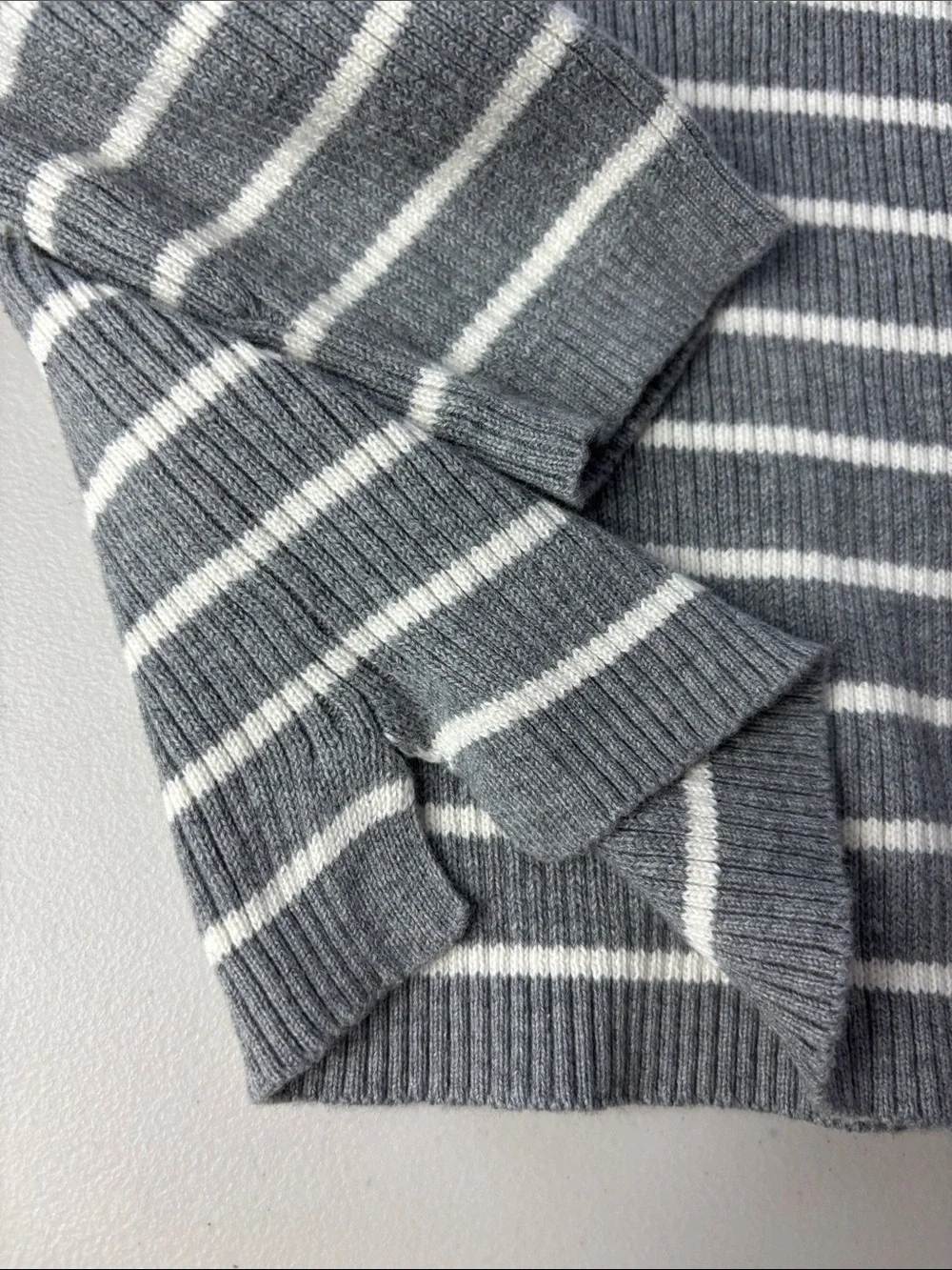 NWT Carter's Little Planet Gray & White Striped Baby Sweater
